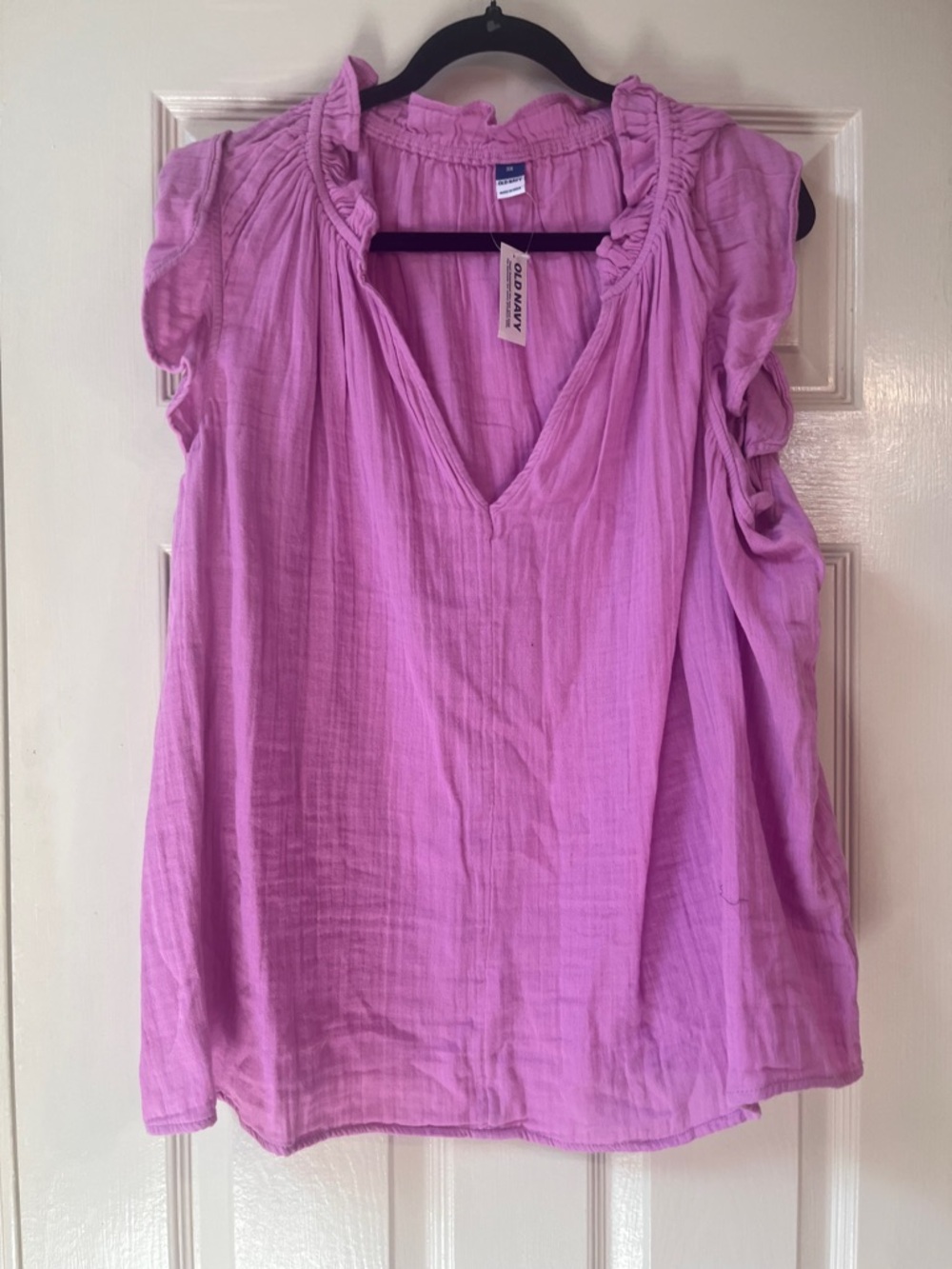 NWT Old Navy Lavender-Pink V-Neck Ruffle Sleeve Blouse